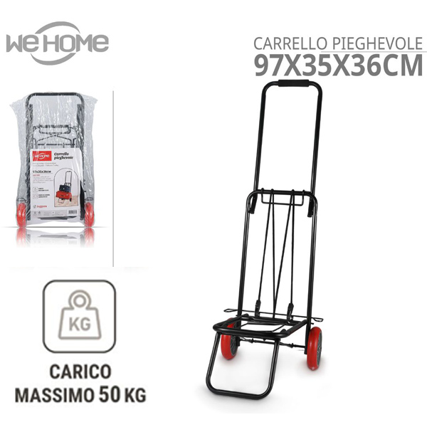 WeHome Carrello Portapacchi Pieghevole Portatutto 2 Ruote in PU