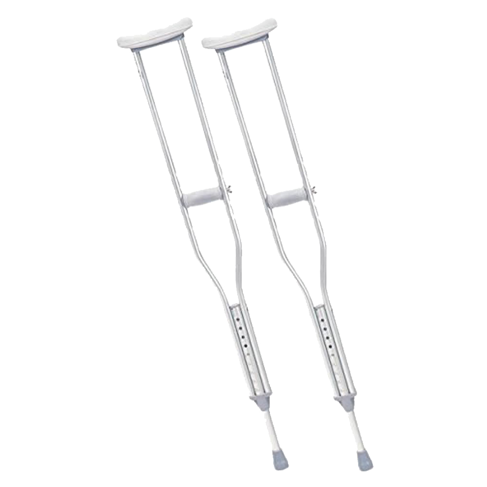 Coppia stampelle ascellari lega alluminio altezza regolabile fisioterapia  gambe