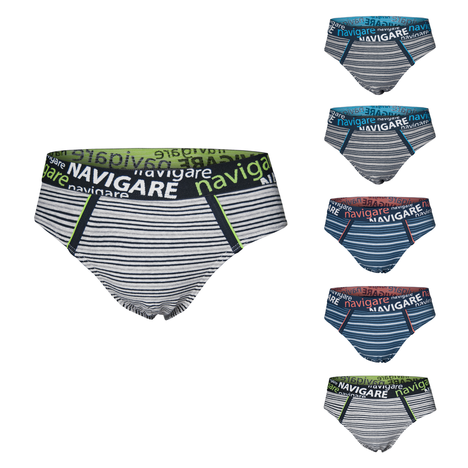 Set 6 Paia Slip Boxer NAVIGARE Colori Assortiti