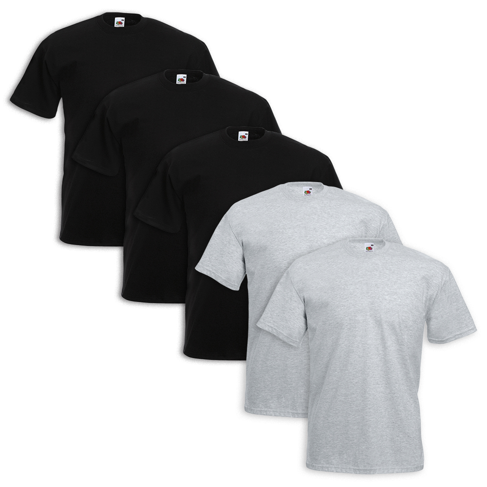 Set 5 Pezzi T-Shirt  100% Cotone 165gr VALUEWEIGHT